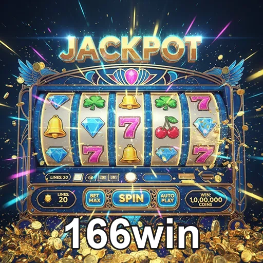 Imagem de uma máquina de caça-níqueis no 166win, cassino online para jogos de slots e apostas.