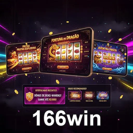 Imagem do site 166win mostrando opções de apostas para jogos e esportes brasileiros e internacionais.